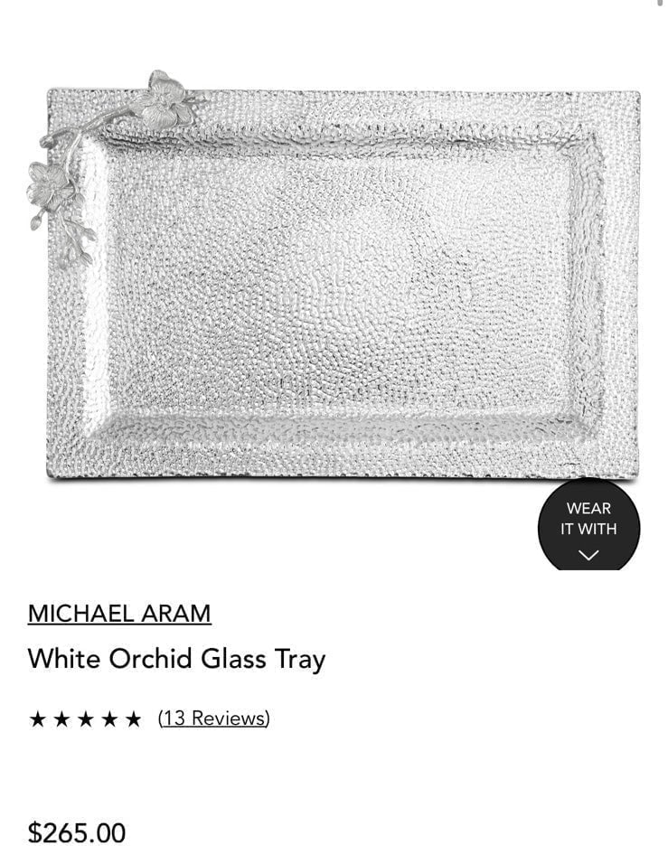 Michael Aram White Orchid Glass Tray