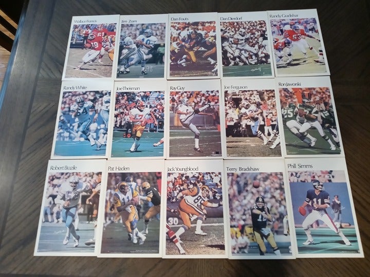 MarketCom 1980s Vintage 5.5 x8.5 NFL 15 piece MiniPoster Cards Bundle Lot CLEAN