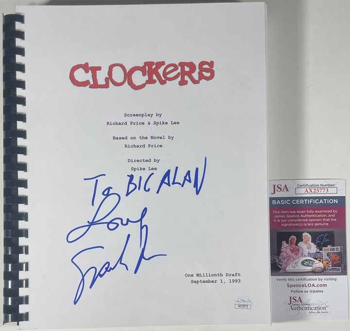 Director Spike Lee Signed Clockers Complete Movie Script Autograph JSA COA