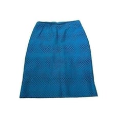 Akris Punto blue eyelet pencil cotton skirt size 4