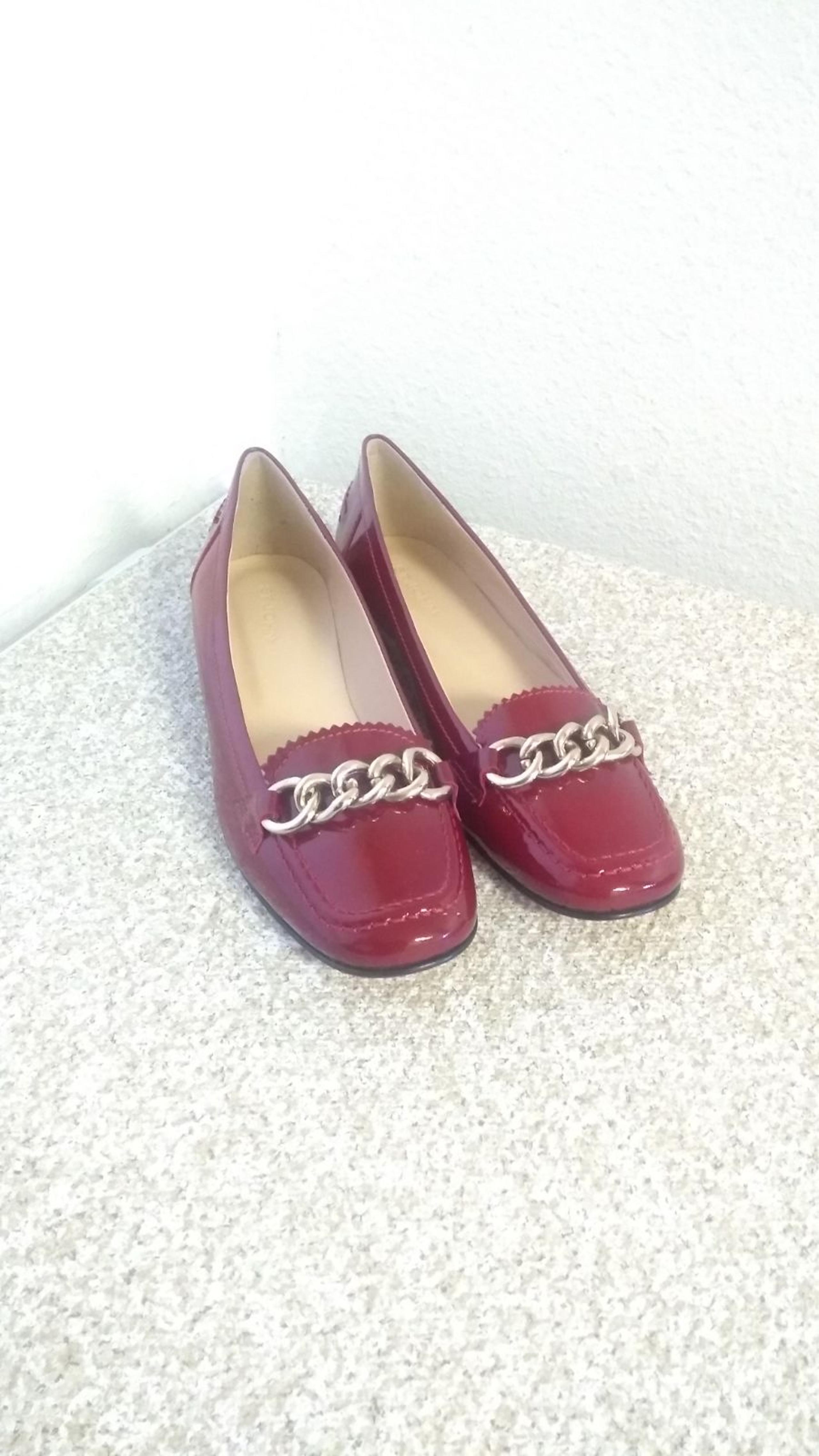 St John Red Patent Leather Flat Shoes.