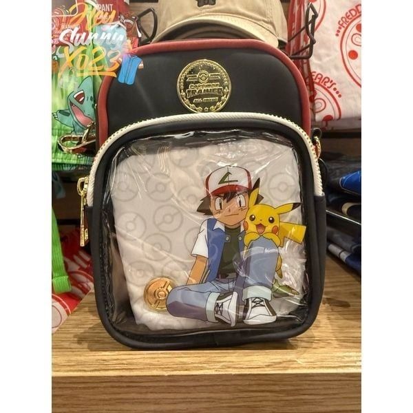 Pokemon Ash & Pikachu Pin Display Crossbody Bag