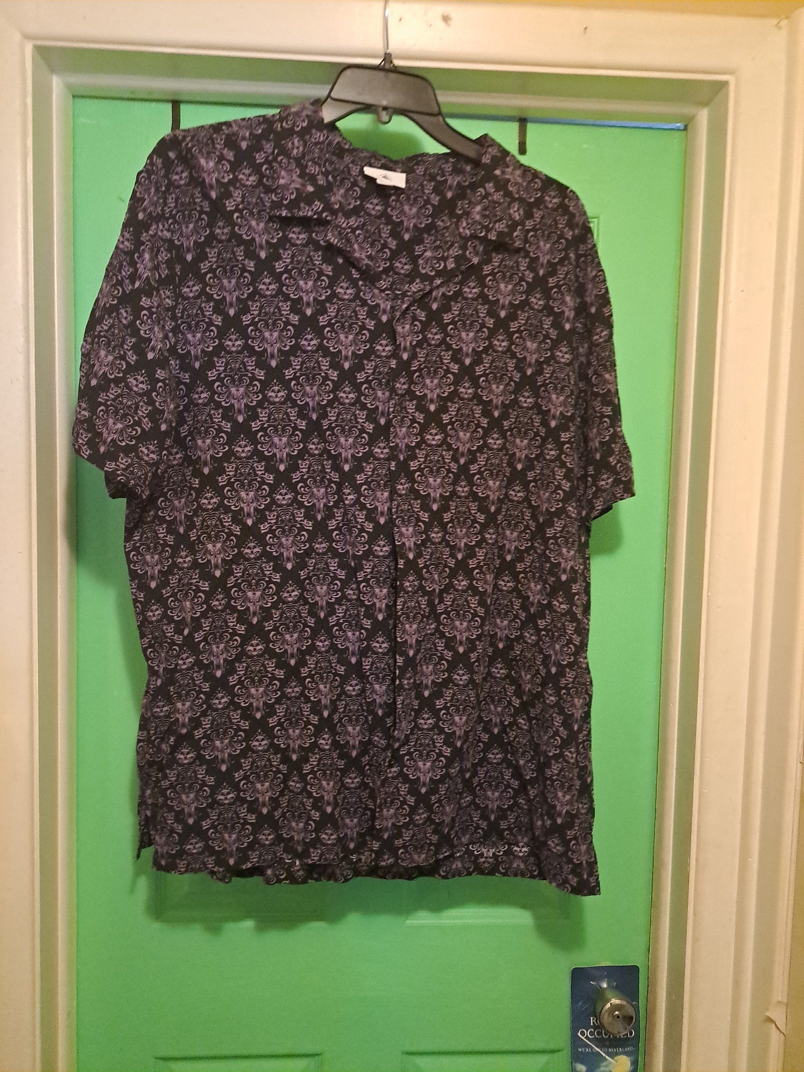 Disney haunted mansion wallpaper button down shirt. Men's size XXL