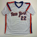 Autographed/Signed Ray Knight New York Pinstripe Jersey Beckett BAS COA
