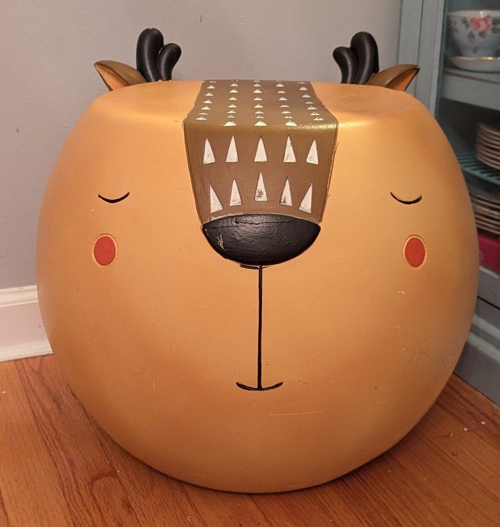 Viral reindeer stool end table Christmas holiday NWT