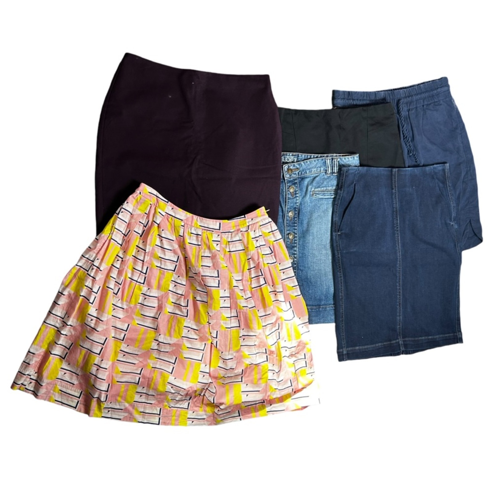 Lot of 6 Skirts Size Small/4/4P J.Crew Banana Republic Ann Taylor Loft