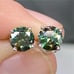 1 Carat Green Moissanite Diamond Stud Earrings