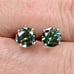 1 Carat Green Moissanite Diamond Stud Earrings