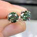 1 Carat Green Moissanite Diamond Stud Earrings
