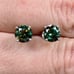 1 Carat Green Moissanite Diamond Stud Earrings