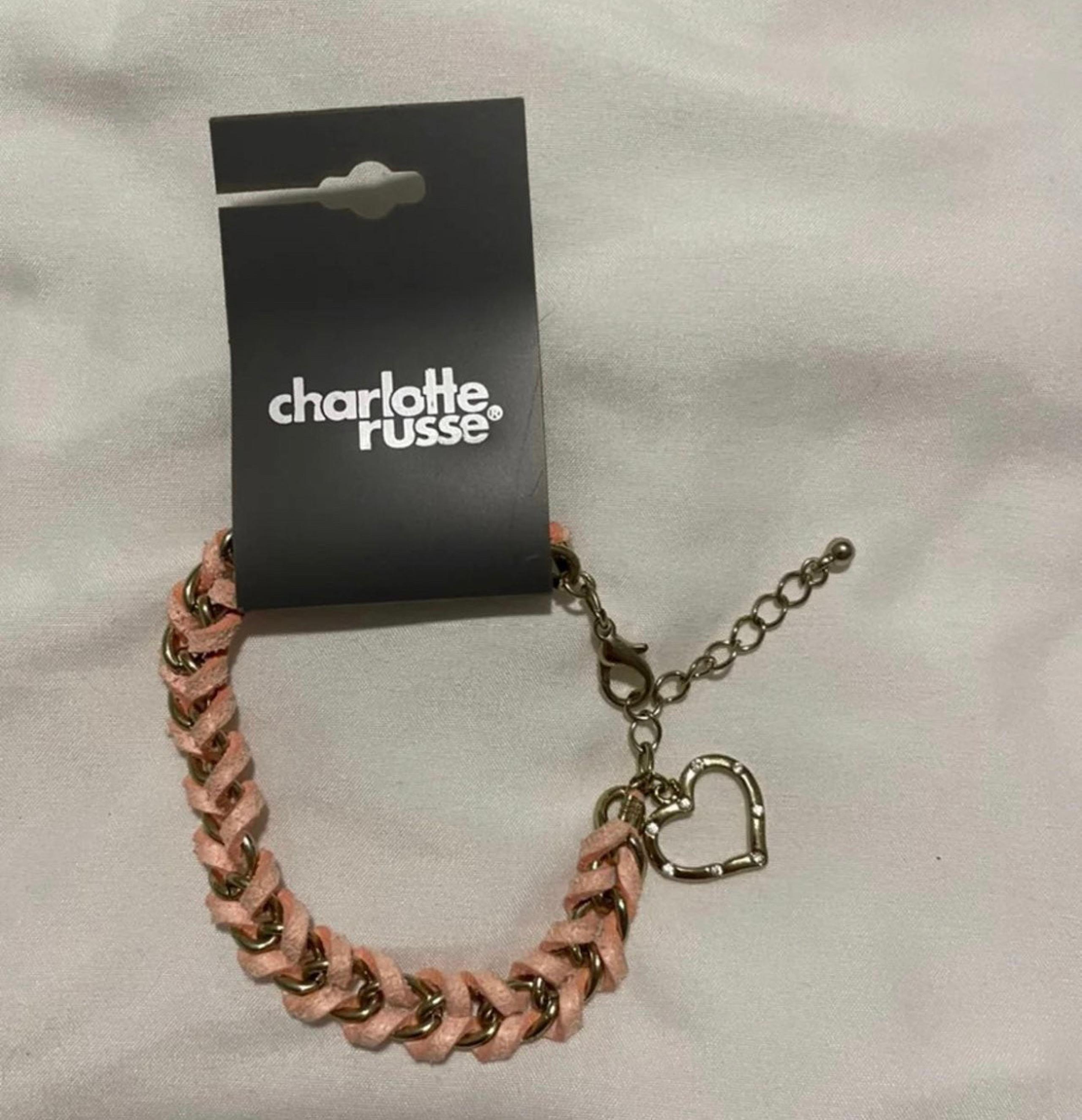 Charlotte Russe super cute pink fashion heart bracelet NWT