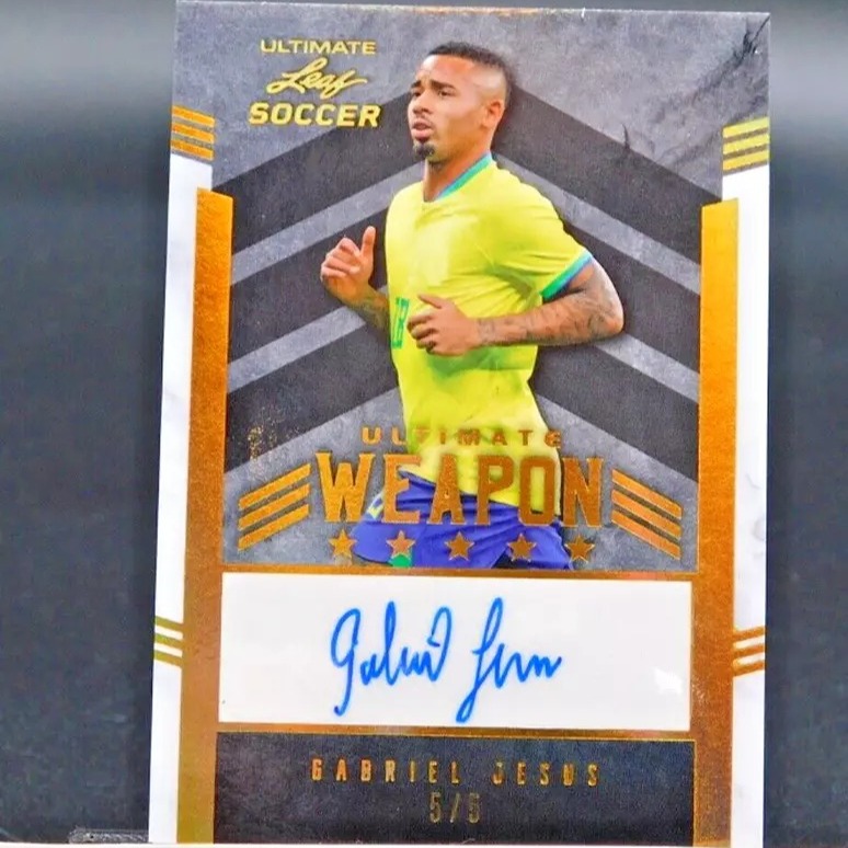 2023 Leaf Ultimate Soccer Gabriel Jesus Ultimate Weapon Card SSP #5/5