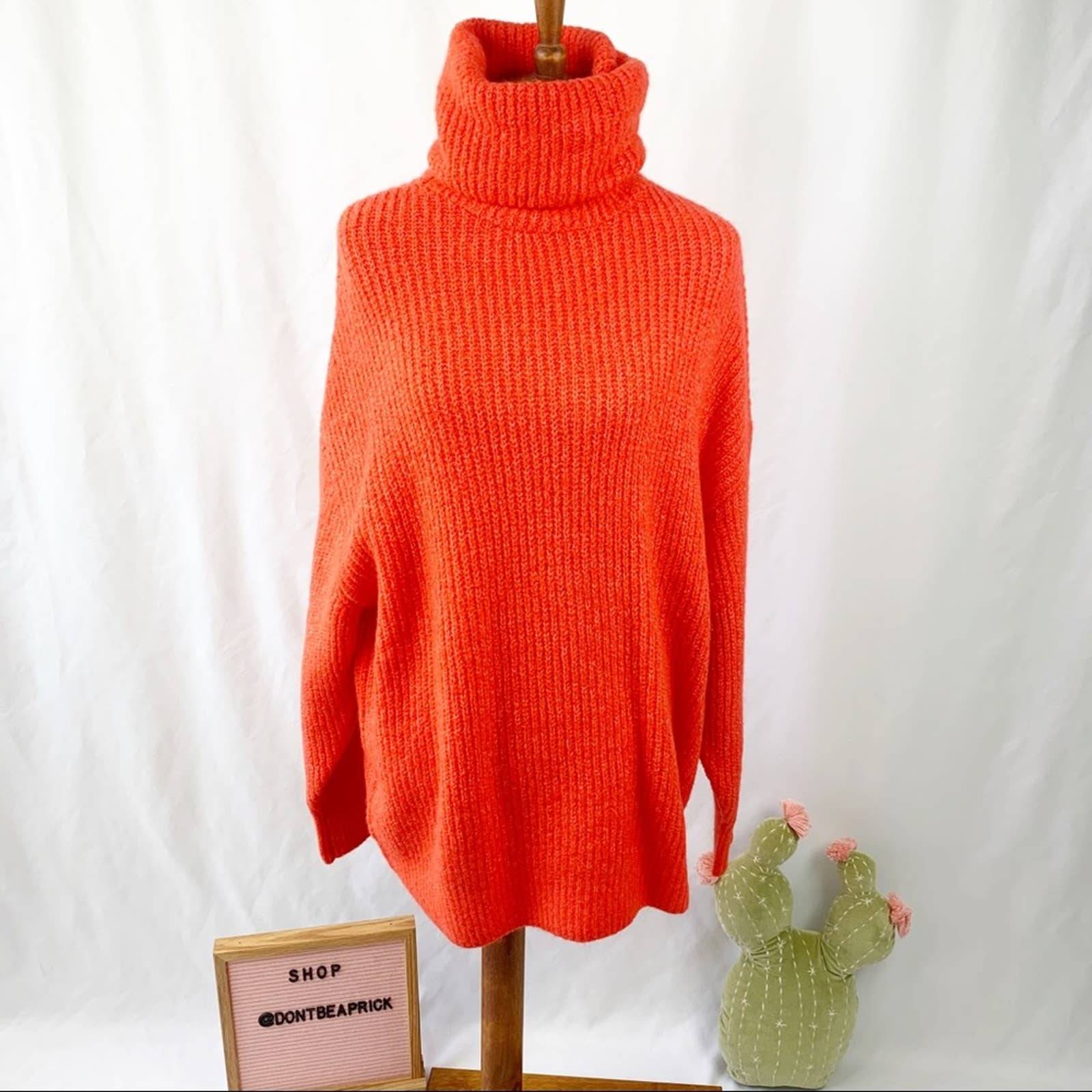 Zara Neon Orange Oversized Sweater