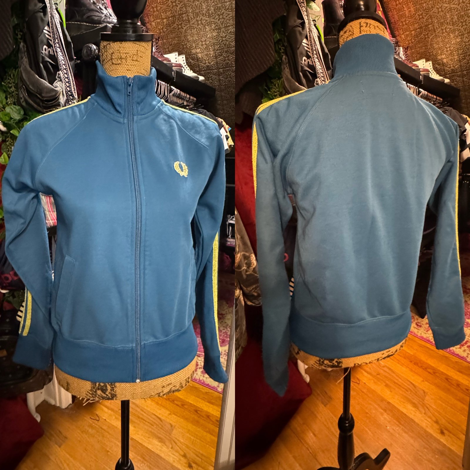 Blue and Green Fred Perry Track Jacket