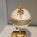 Emblished gold and white egg trinket box