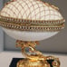 Emblished gold and white egg trinket box