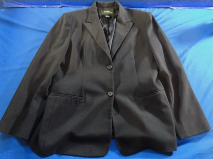 sz14 2 BUTTON RALPH LAUREN POLO DESIGNER SUIT BUSINESS JACKET WOMENS RC 1501