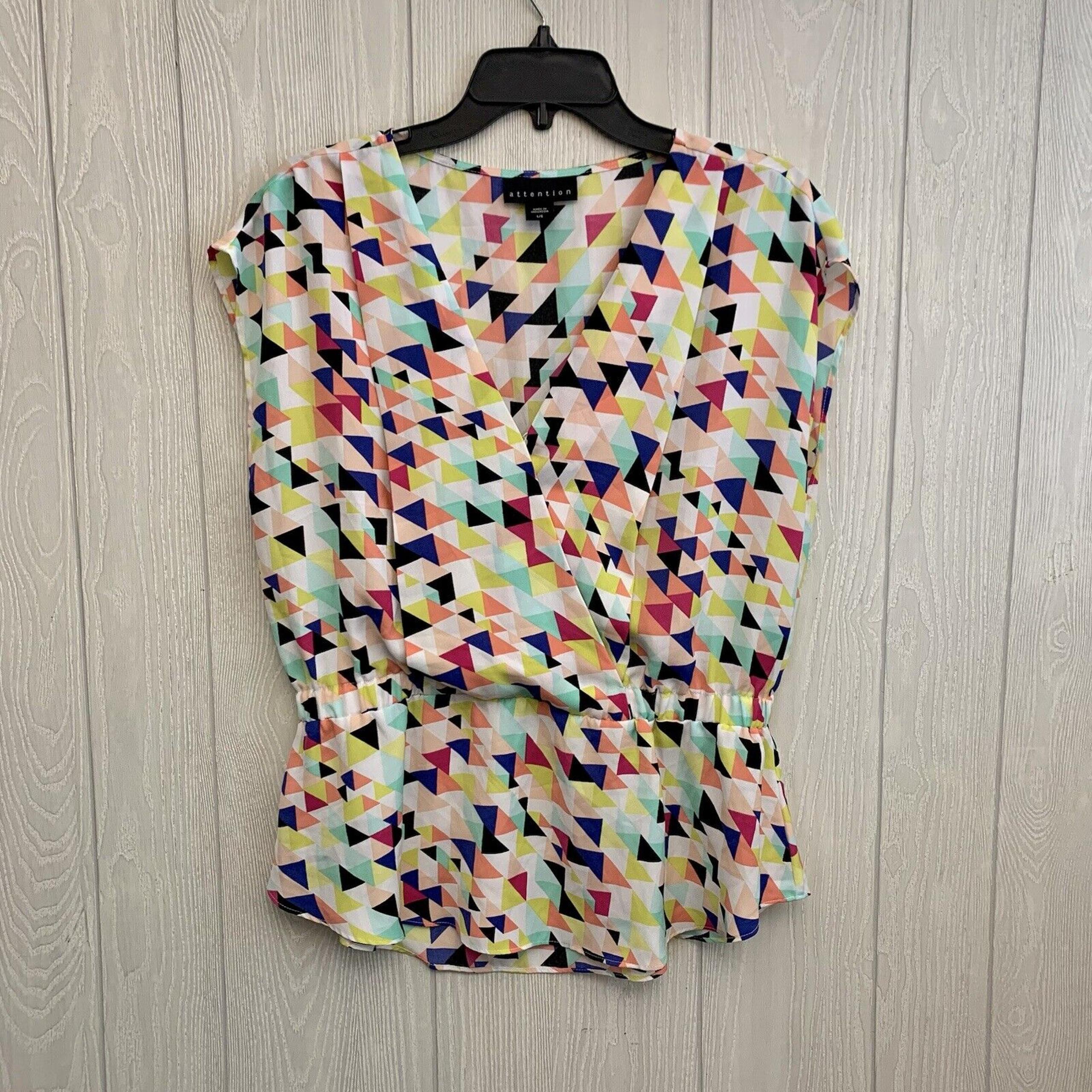 Attention Multicolor Sleeveless Top Size Large