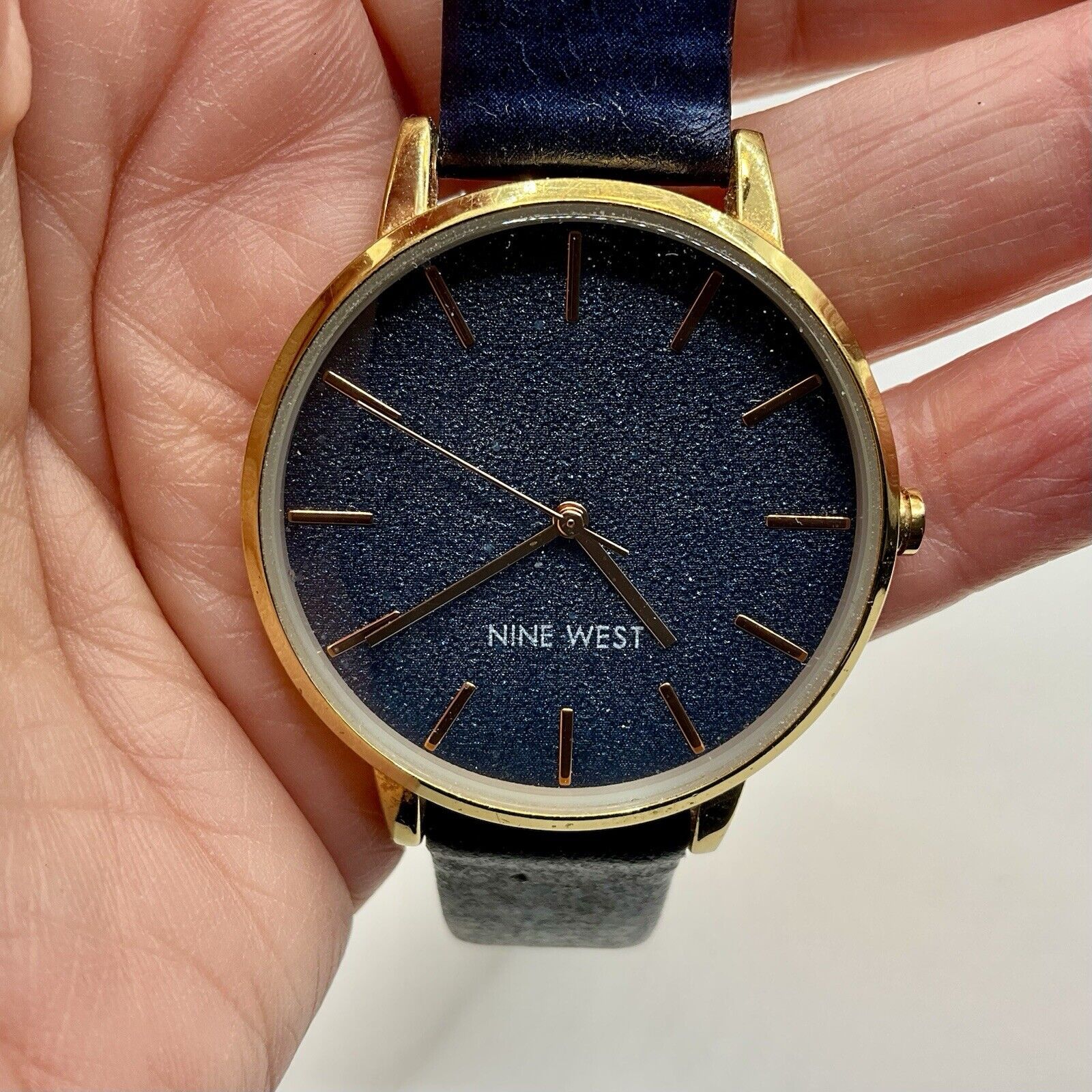 Nine West Watch Womens Navy Blue Band Analog Untested