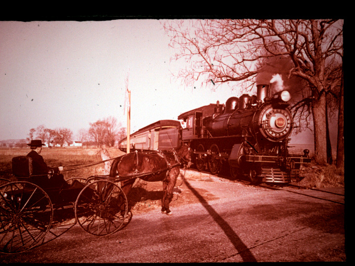 Vtg Photo Slide Strasberg Rail Road Pennsylvania Train Steam Engine