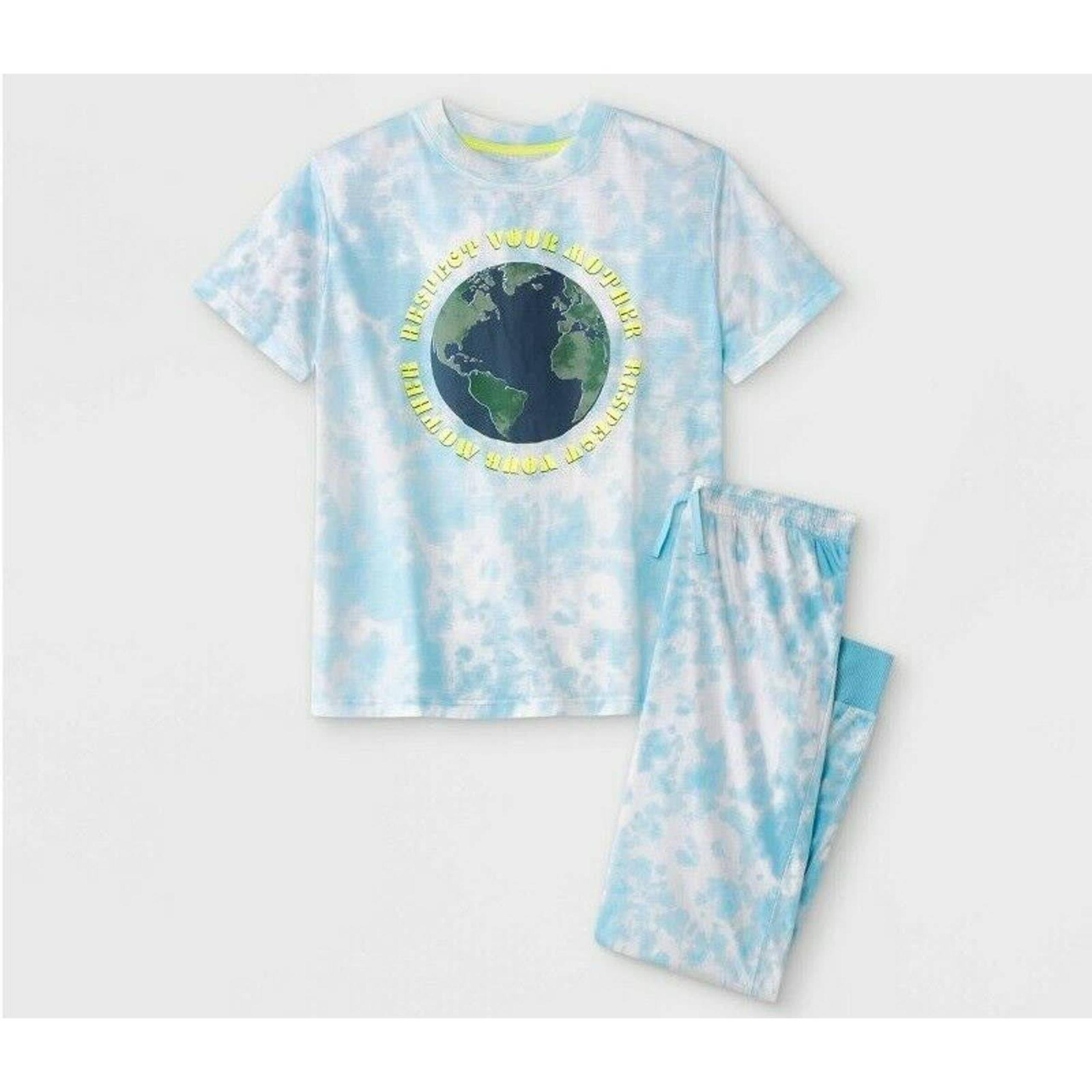 Boys' 2pc Tie-Dye Mother Earth Pajama Set - art class™ Blue
