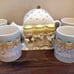 Hallmark VINTAGE 3 Angels musical Teapot plus 4 cups