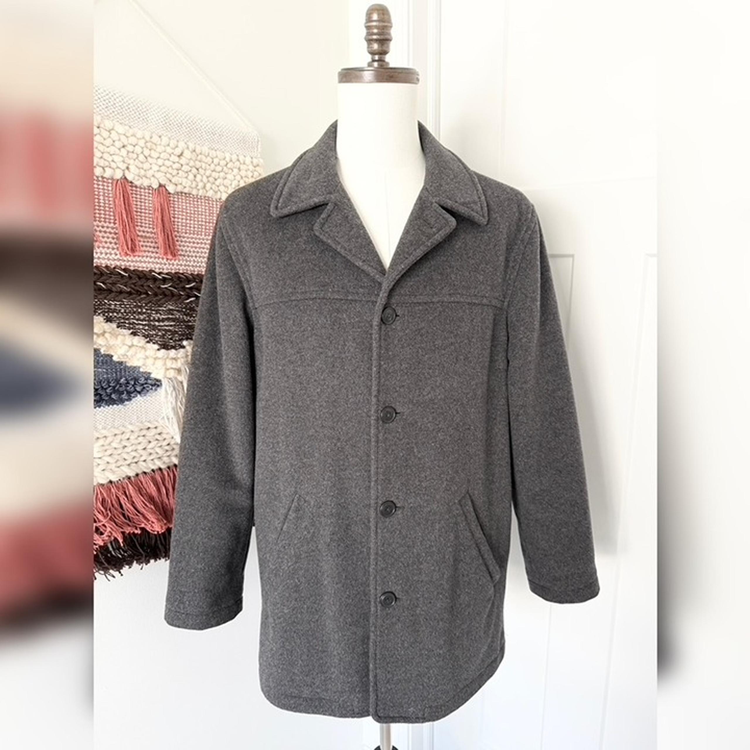 J. Crew Wool Blend Regular Fit Lined Peacoat Grey Men’s Sz S