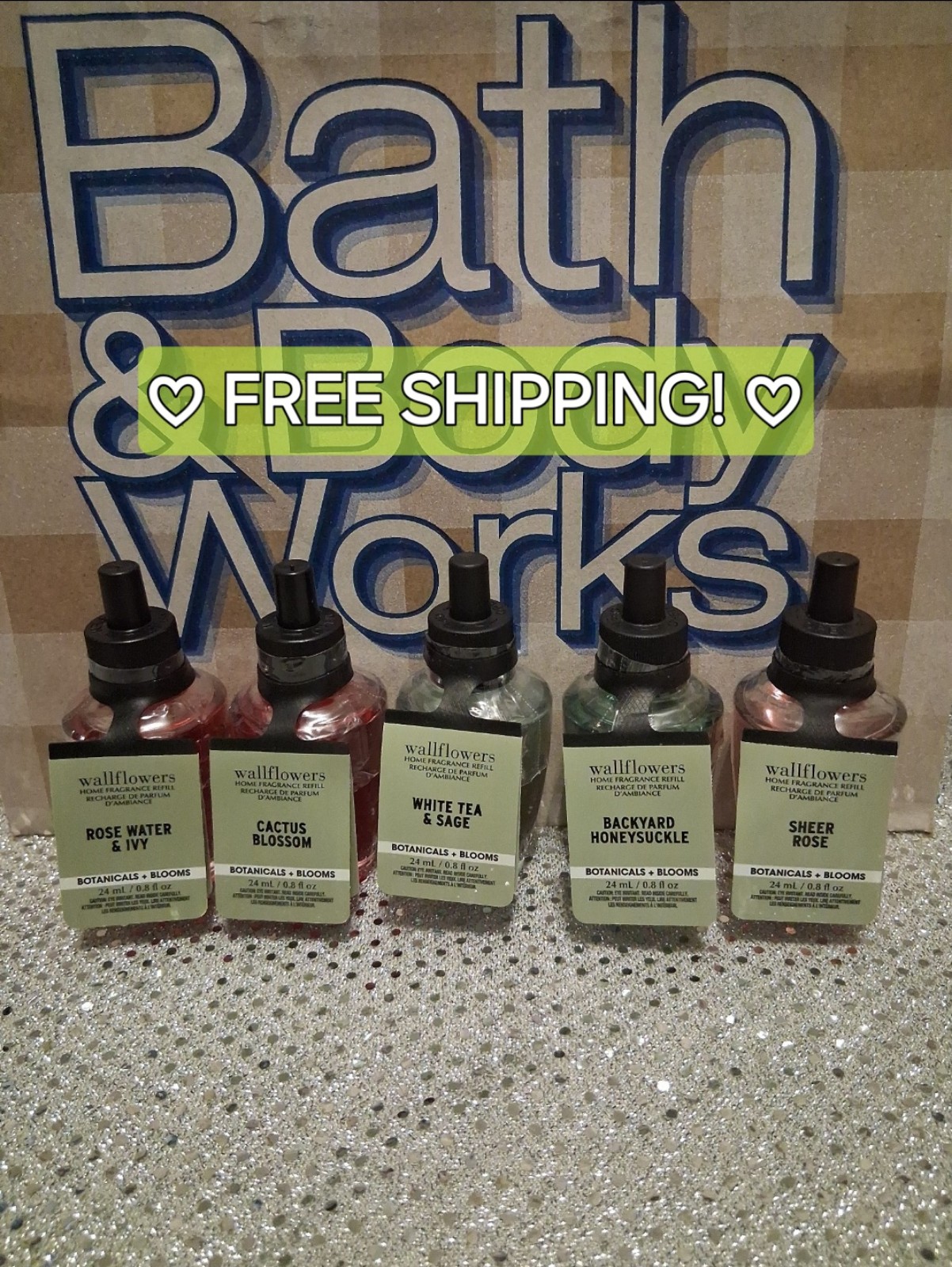×5 Bath & Body Works Wallflower Bundle Botanicals Blooms Fragrance Rose Ivy