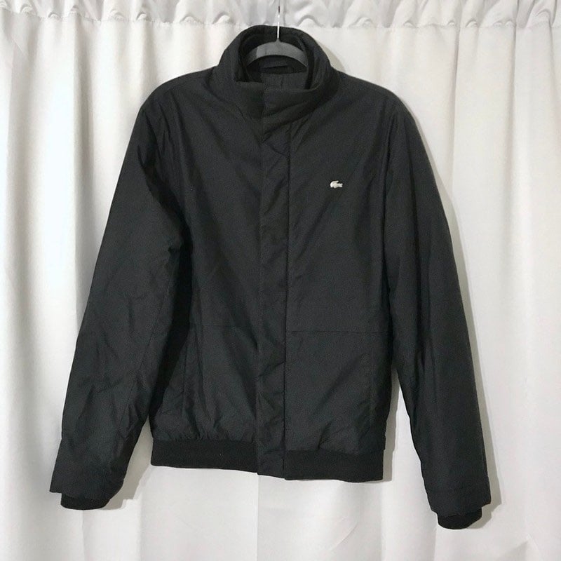 lacoste metal logo bomber jacket