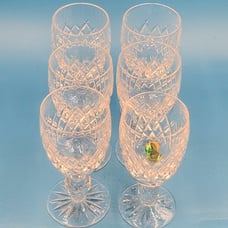 Vintage Waterford crystal Sherry Glasses boyne pattern signed , Mint Condition