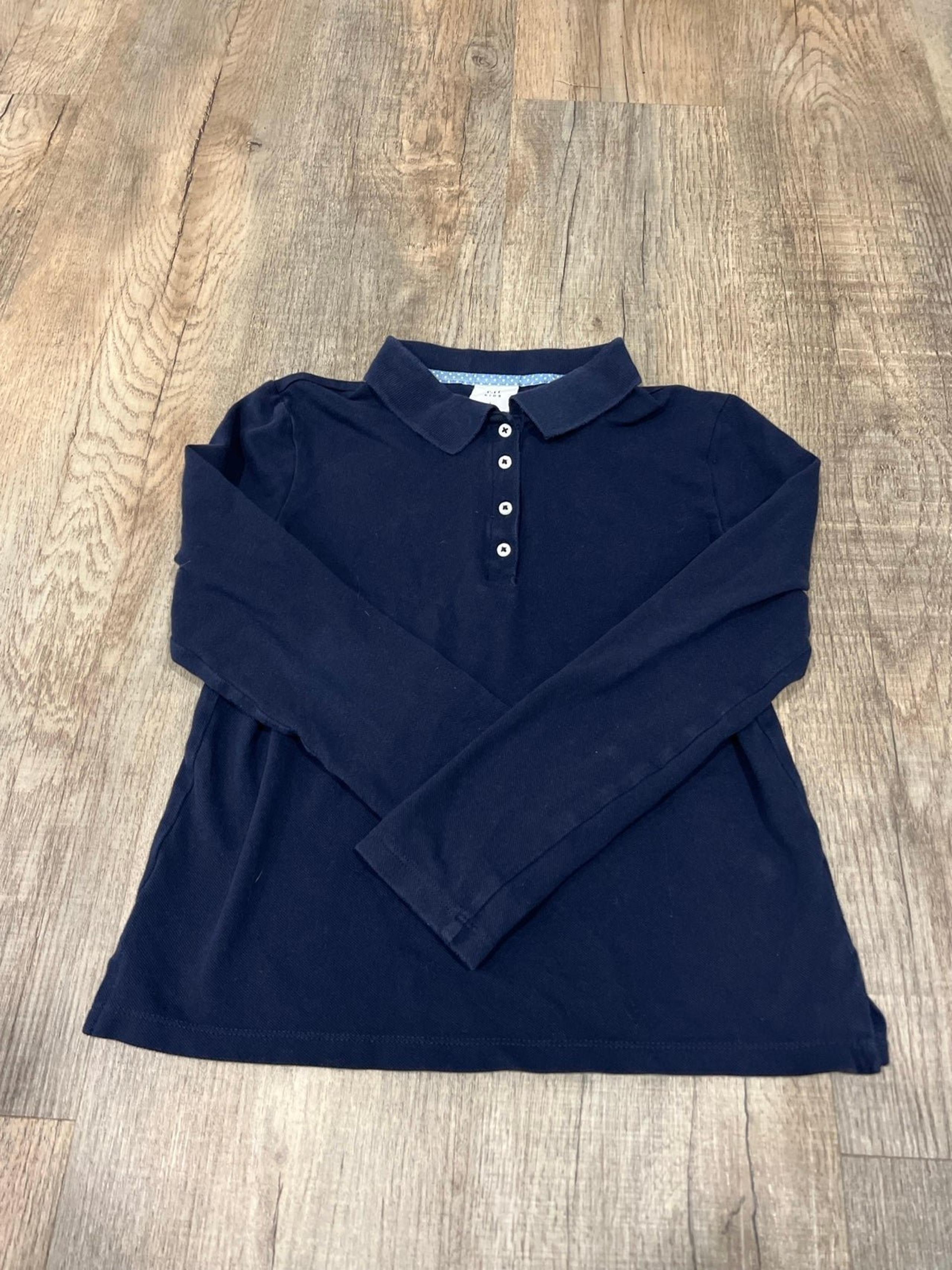 GAP Kids Boys Navy Blue Long Sleeve Polo Shirt Top size L
