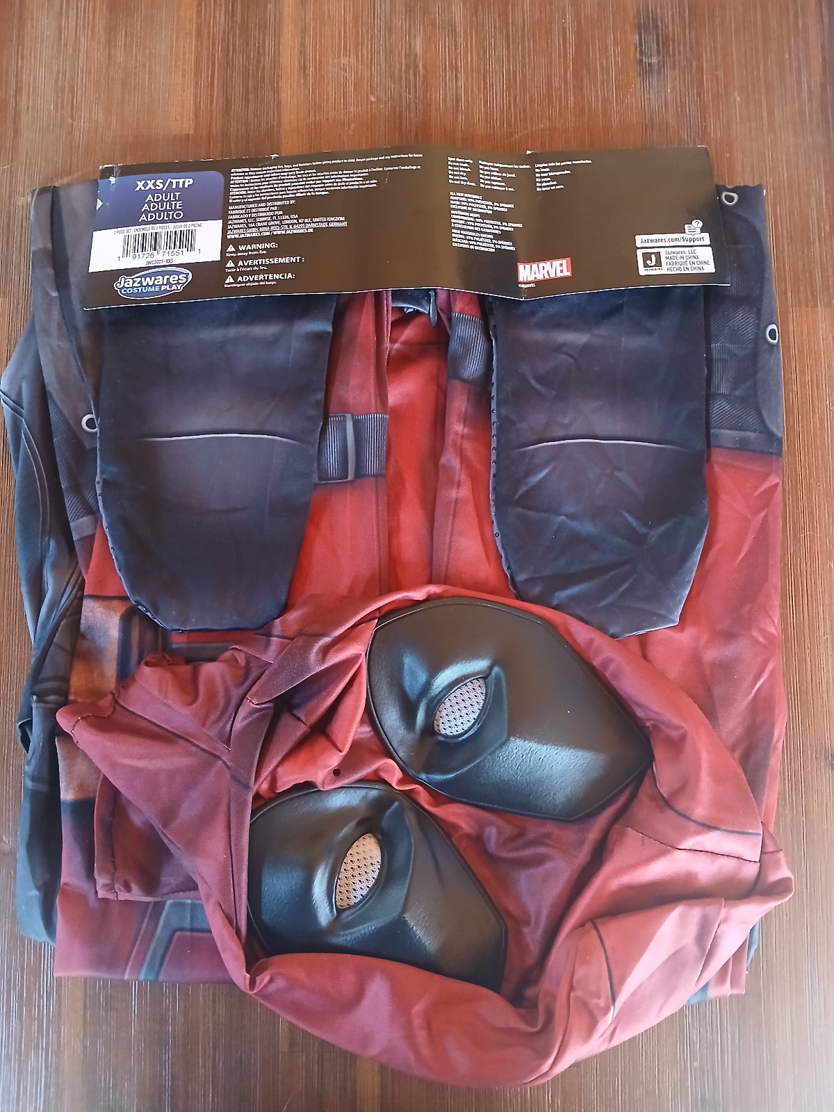Jazwares Marvel Deadpool Adult Costume Size XXS Adult