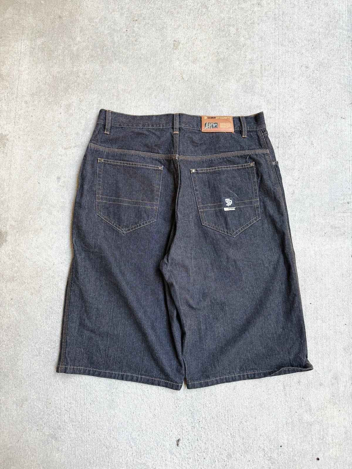 State Property Black Y2K Baggy Long Loose Grunge Men’s Skater Jorts 38