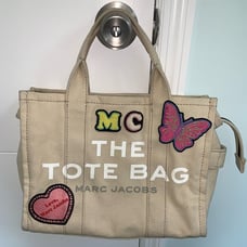 Marc Jacobs The Tote Bag Canvas Medium Patches Beige