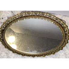 Vintage Gold toned Dresser Vanity mirror EUC