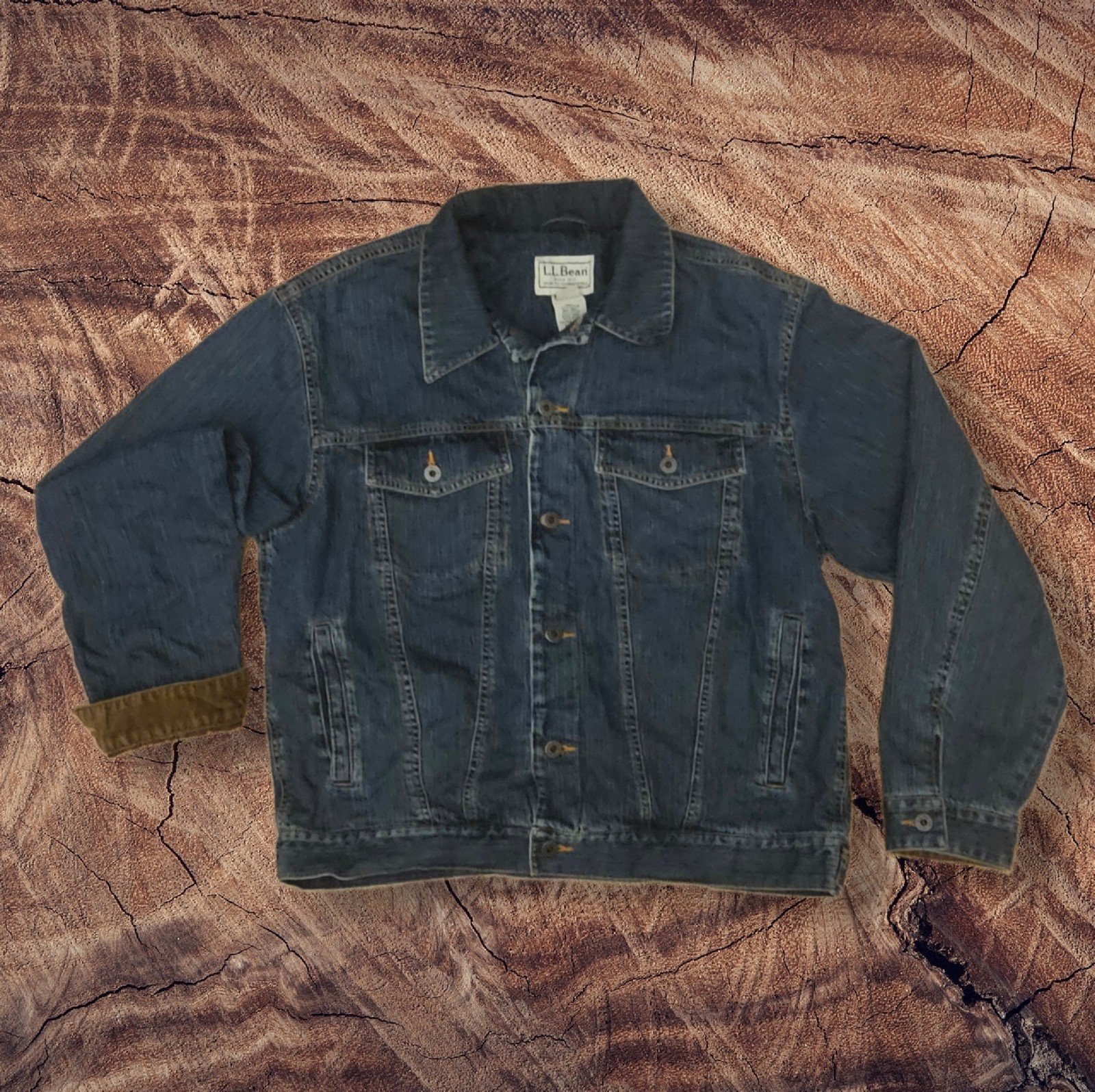 Vintage L.L. Bean Mens Large Denim Jacket (550001)