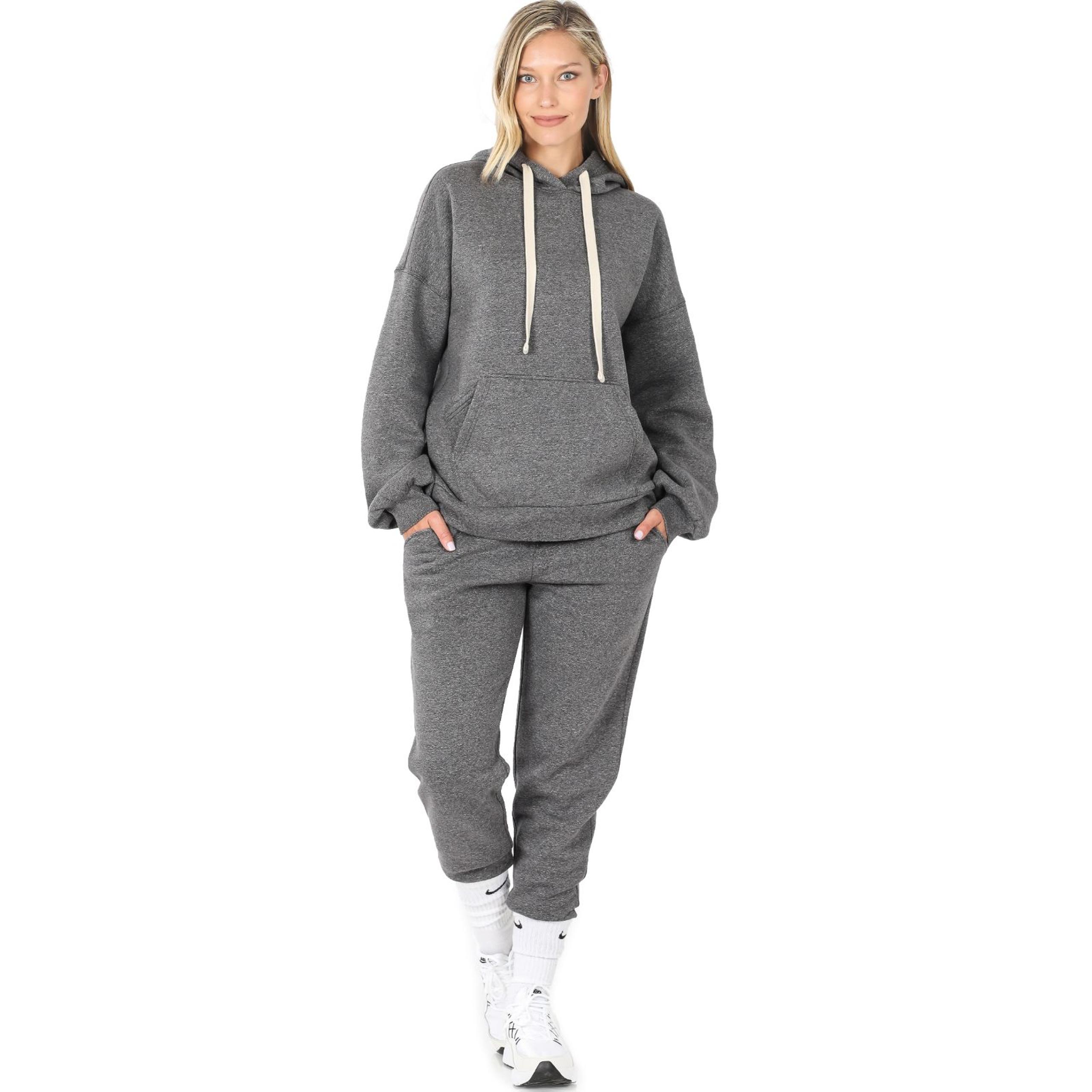Melange Velboa Hoodie & Jogger Set