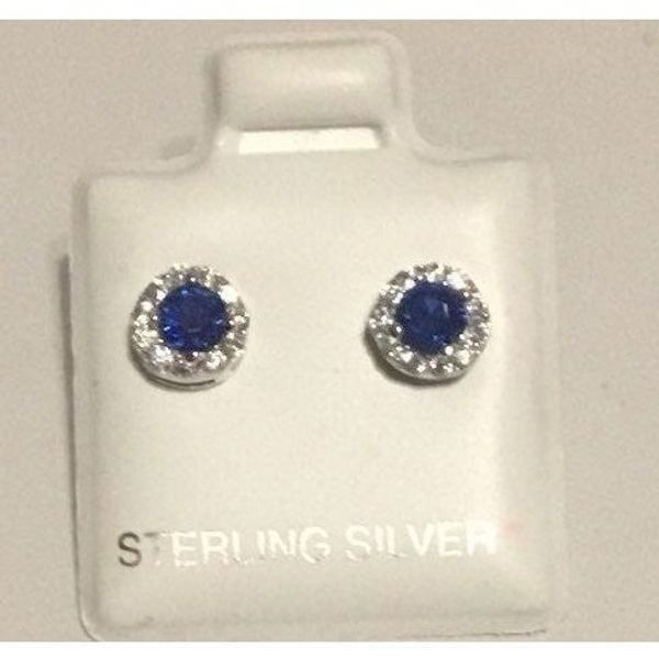1.5Ct. Blue & White Sapphire Earrings