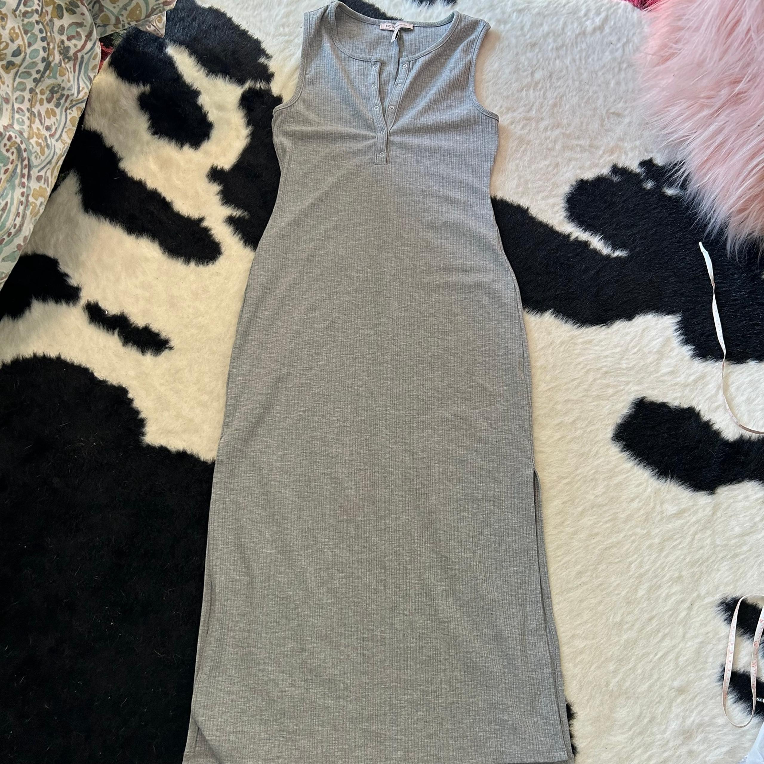 BCBGeneration gray midi bodycon dress