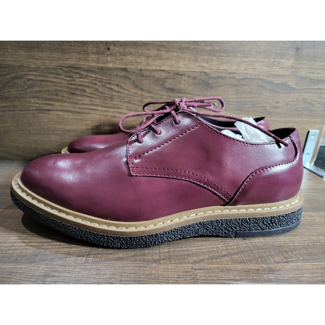 Alfani Men's Lincoln Oxford Dress Shoes Lace Up Wine 9.5M New