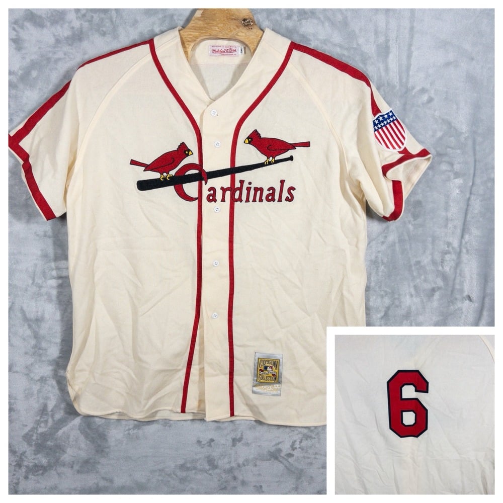 Vtg Mitchell Ness Stan Musial 100% Wool Jersey St Louis Cardinals USA Made XXL
