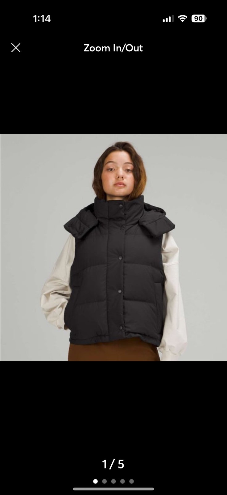 Lululemon Wunder Puff Cropped Vest size 4