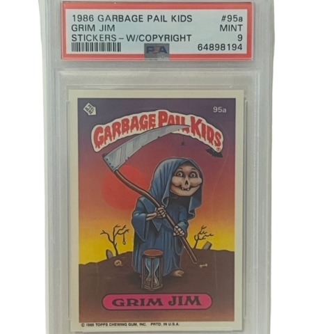 Grim Jim Garbage Pail Kids Trading Card 1986 PSA 9 Sticker GPK #95a Reaper RARE