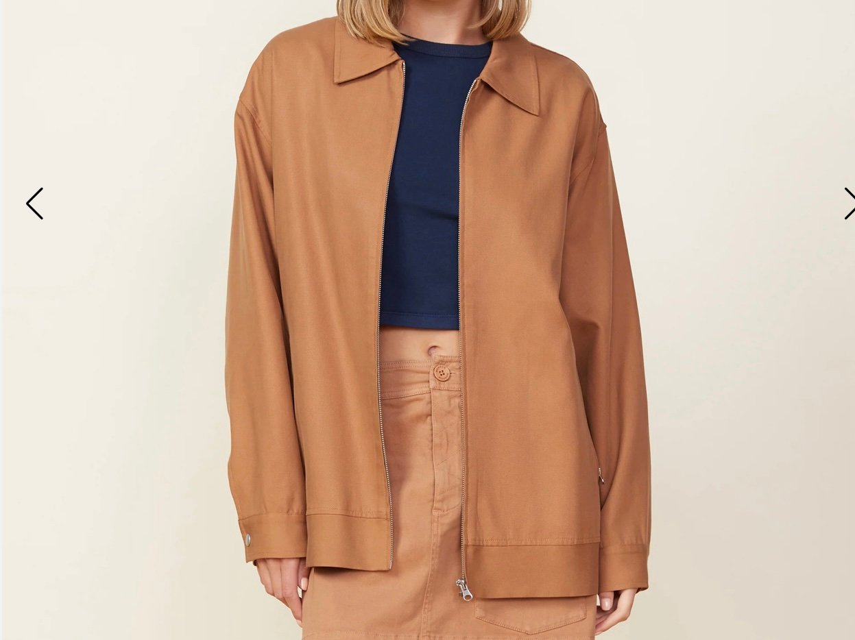 Monrow Canvas Oversized Moto Jacket