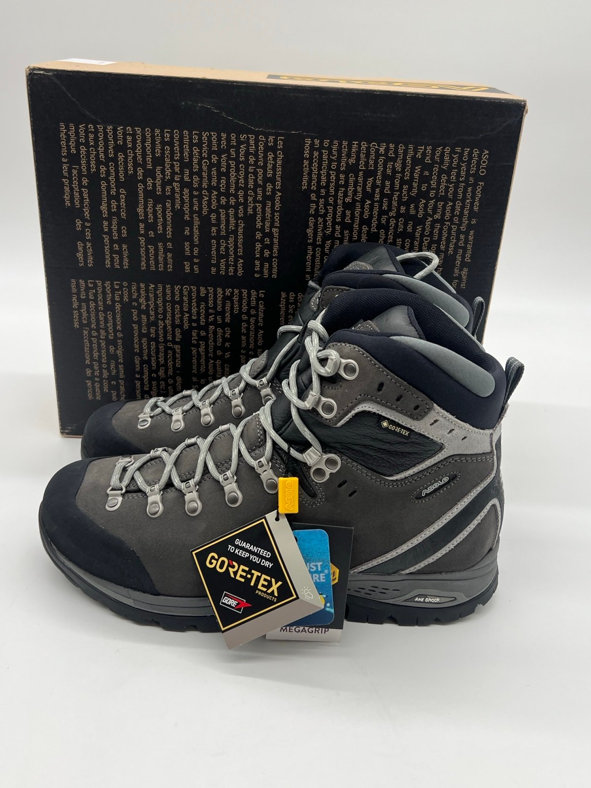 Asolo Greenwood Evo GV Mens Size 9.5 Gray Black Graphite Hiking Ankle Boots.