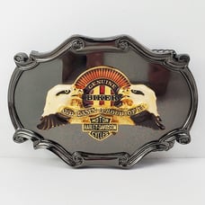 Harley Davidson Vintage Belt Buckle Gunmetal Mirror RainTree 1978 Biker Eagles