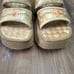 VTG Y2K 2000s Chunky Platform Square Toe Woven Weave Floral Espadrille Sandals