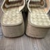 VTG Y2K 2000s Chunky Platform Square Toe Woven Weave Floral Espadrille Sandals