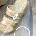 VTG Y2K 2000s Chunky Platform Square Toe Woven Weave Floral Espadrille Sandals