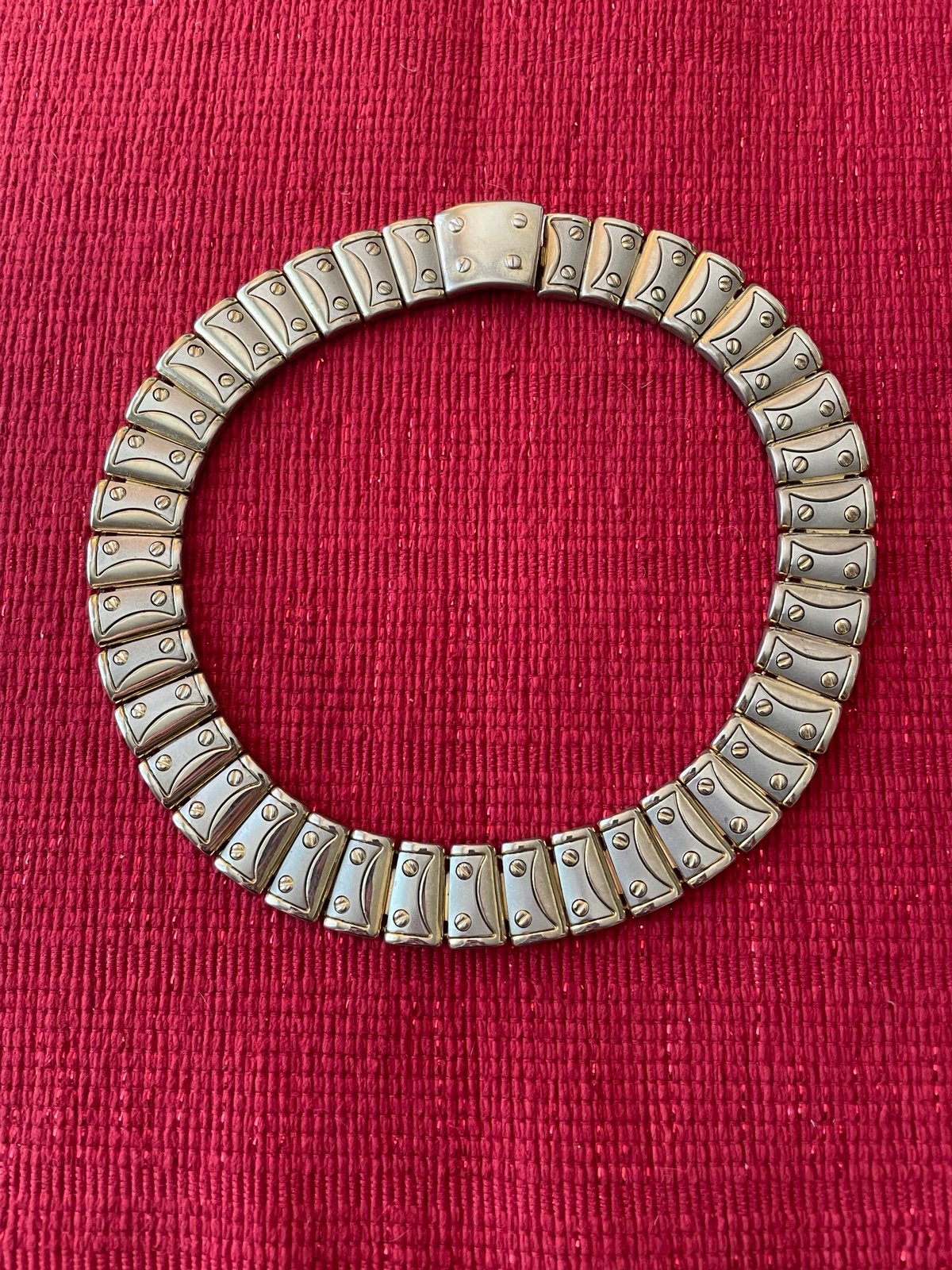 Vintage Two Toned Screw Necklace